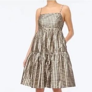 JCrew gold and black metallic dress with pockets